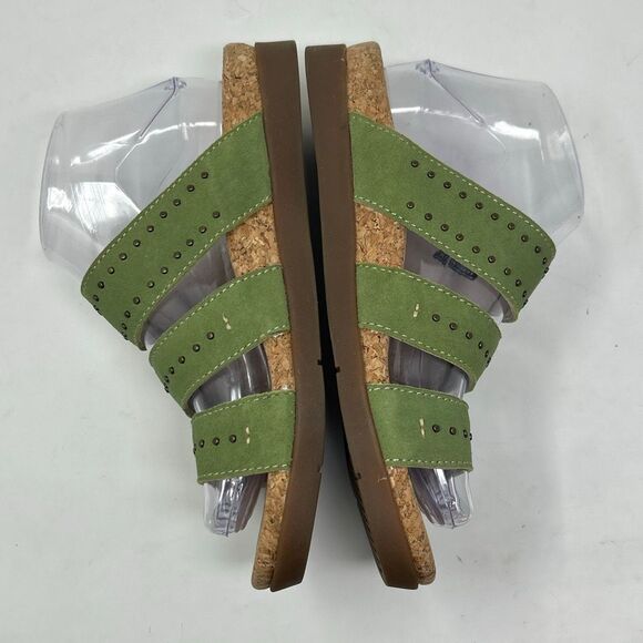 Spenco Revitalign Spring Slides Sandals Womens Sz 7 Suede Olive Green - Picture 4 of 8